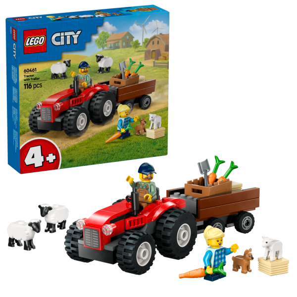 LEGO® City 60461 Červený traktor s přívěsem a ovcemi