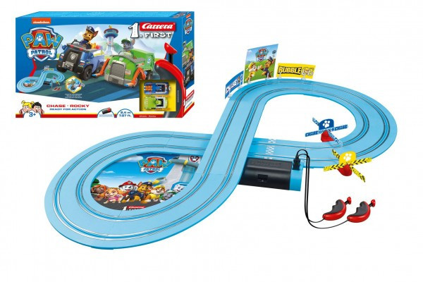 Autodráha Carrera First Paw Patrol Tlapková Patrola 2,4m plast +2 auta na bat. v krabici 50x30x7