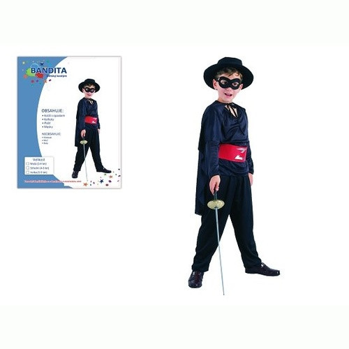 Šaty na karneval Bandita Zorro velikost 120 - 130 cm