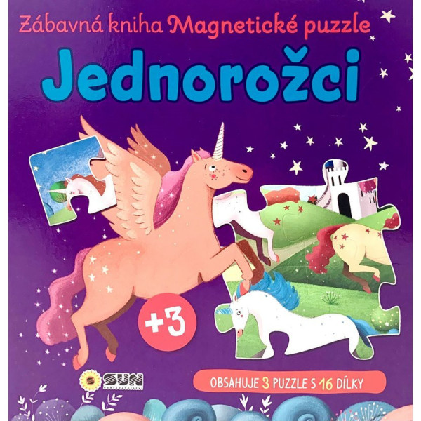 Zábavná magnetická kniha Jednorožci - čti a skládej