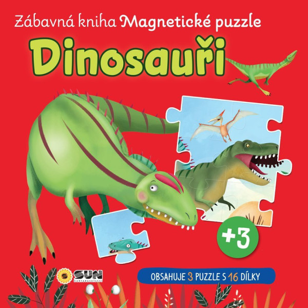 Zábavná magnetická kniha DINOSAUŘI - čti a skládej