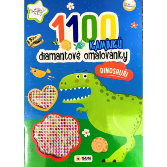 1100 Kamínků - Diamantové omalovánky - Dinosauři - vybarvi a nalep