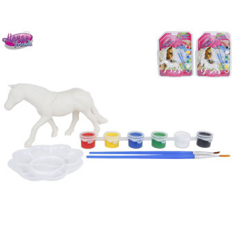 Horse Friends vymaluj si svého koně 14cm s doplňky 2druhy v blistru