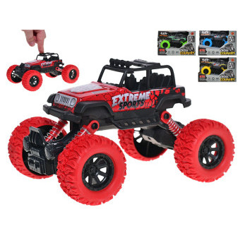 Auto 4x4 off-road 16,5cm kov zpětný chod 4barvy v krabičce