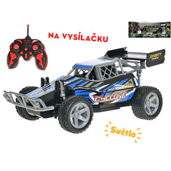 R/C buggy terénní 25cm 27MHz plná funkce na baterie se světlem 3barvy v krabičce na dálkové ovládání