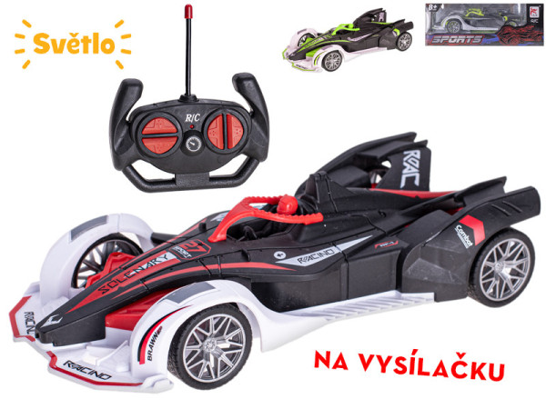 R/C formule 20cm 27MHz plná funkce na dálkové ovládání se světlem 2barvy v krabičce