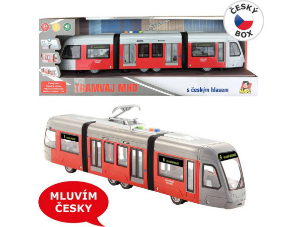 Tramvaj na setrvačník, se světlem a zvukem mluví česky