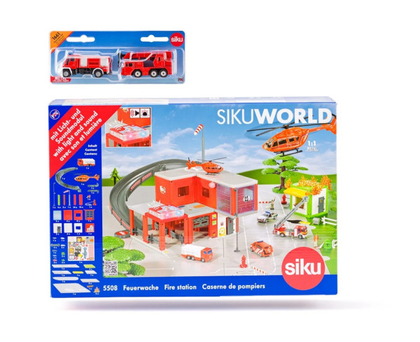 SIKU World 5508 požární stanice s hasičskými auty