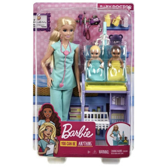 Mattel Barbie Povolání herní set Dětská doktorka se 2 novorozenci GKH23