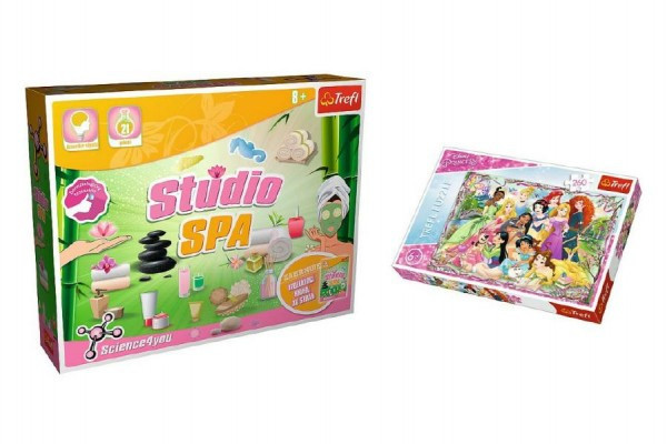 PACK Science for you Studio SPA 21 pokusů + Puzzle Disney Princezny 260 dílků v krabici 40x26x13