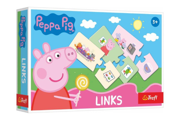 Trefl Hra Links skládanka Prasátko Peppa Peppa Pig 14 párů vzdělávací hra v krabici 21x14x4cm