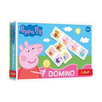 Treff Domino papírové Prasátko Peppa Peppa Pig 21 kartiček společenská hra v krabici 21x14x4cm