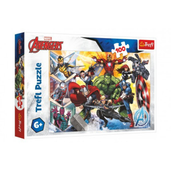 Trefl Puzzle 16431 Puzzle Síla Avengers Disney Marvel The Avengers 100 dílků 41x27,5cm v krabici