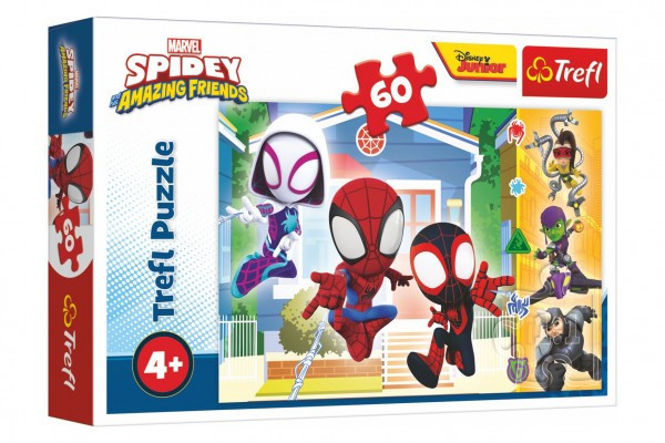 Trefl Puzzle Ve Spideyho světě/Spidey a jeho úžasní přátelé 33x22cm 60 dílků v krabici 21x14x4cm