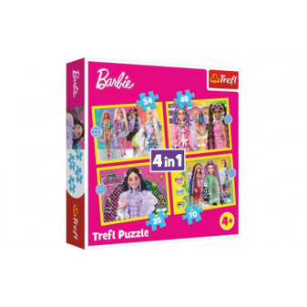 Trefl Puzzle 4v1 Šťastný svět Barbie 28,5x20,5cm v krabici 28x28x6cm