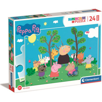 Clementoni 24237 puzzle SuperColor 24 maxi dílků Prasátko Peppa v parku