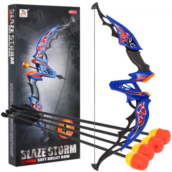 Blaze Storm luk 65 cm modrý s šípy s pěnovým koncem