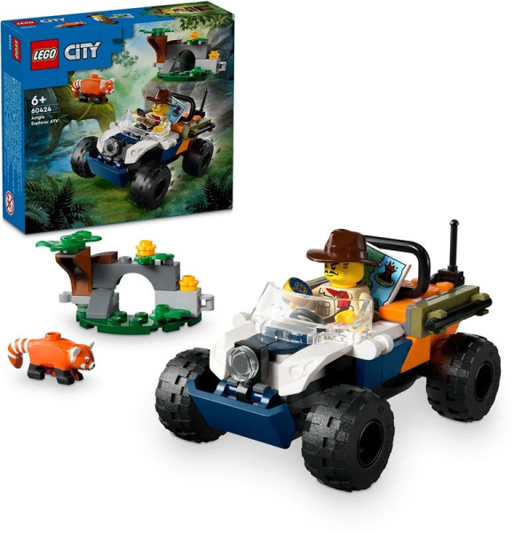 LEGO® City 60424 Čtyřkolka na průzkum džungle – mise panda červená