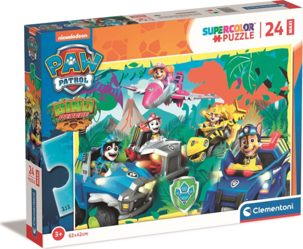 Clementoni 24235 puzzle SuperColor 24 maxi dílků Tlapková patrola Dino Rescue
